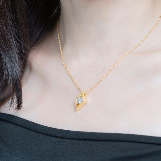 모이사나이트목걸이 다이야1캐럿 925 DS2502(마름모)