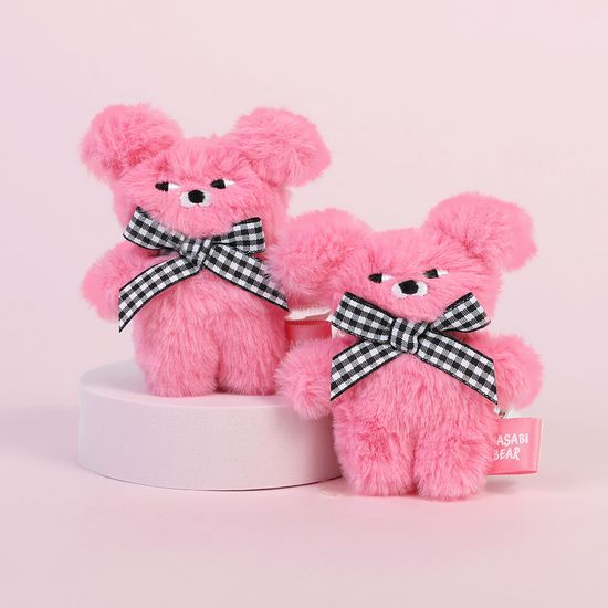 슈가레인 핑사비베어 미니 가방고리 키링 8cm