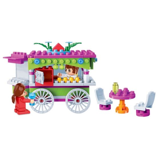 반바오 조립블록시티 귀여운 스트리트 카페 모형 만들기