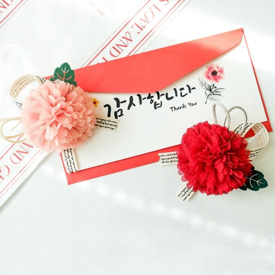 라피네 카네이션 브로치(용돈봉투)