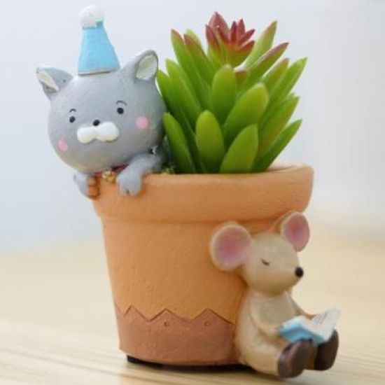 홈가든 귀염둥이 고양이 미니화분 꼬깔 추카추카넷
