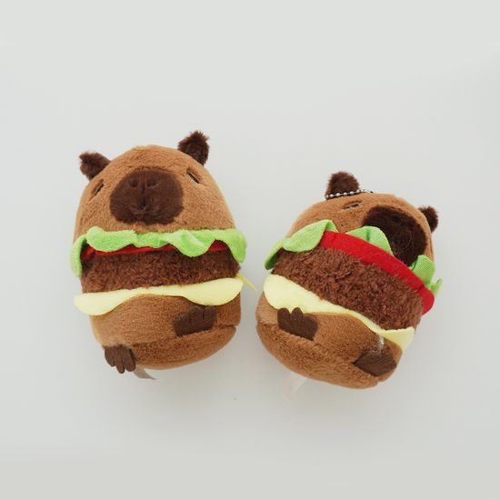 햄버거 카피바라 키링 동물 인형 가방 열쇠 고리 백참