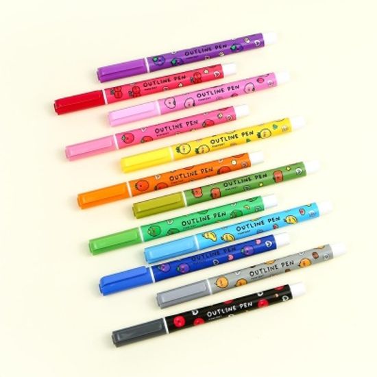 핑크풋 당근친구들테두리펜(12본)