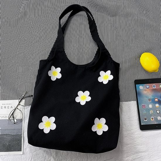 데이지 캔버스 에코백 숄더백