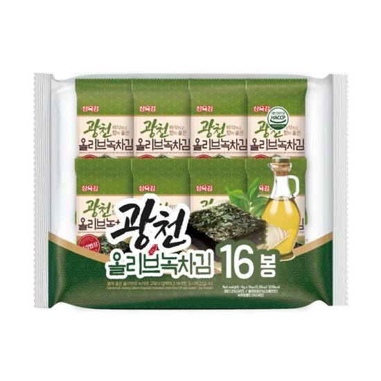 광천 올리브녹차 도시락김 4g (16단 X 8개입)