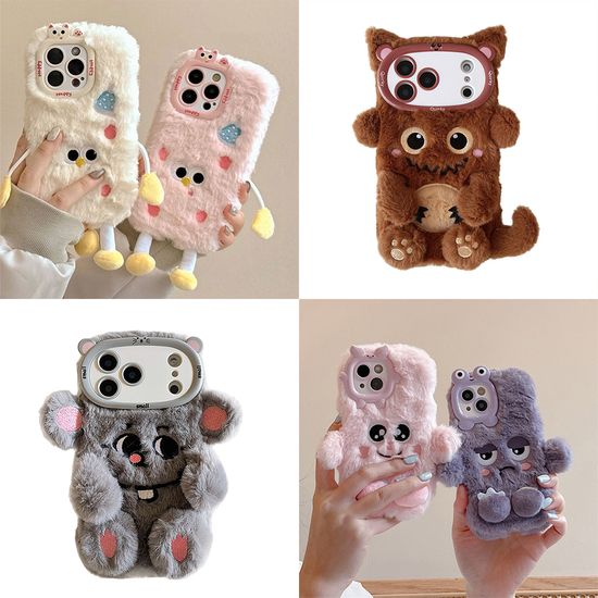 아이폰 17 16 15 14 13 12 외계인 털 인형 퍼 케이스