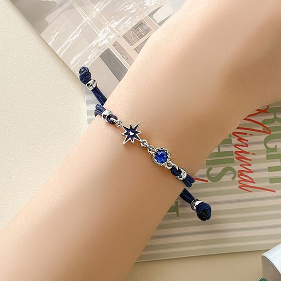 [선물포장] 스태리 탄생석 실버 매듭팔찌