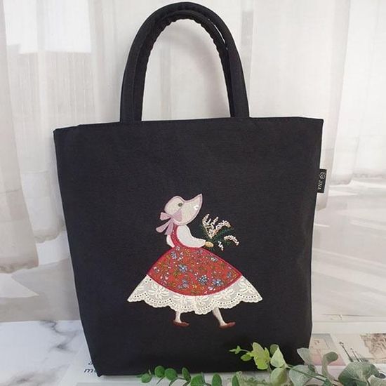 [애슬릿]레이스 소녀 자수 가벼운 에코백 가방