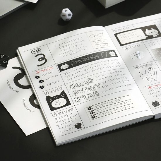 아이코닉 2026 두들 다이어리 날짜형