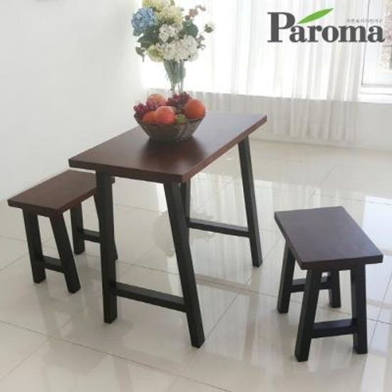 파로마 루갈 2인용 원목 식탁세트 (식탁+의자2) ET30
