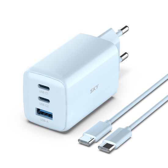 스카이 필 GaN 65X 65W 3포트 초고속충전기+C-C케이블