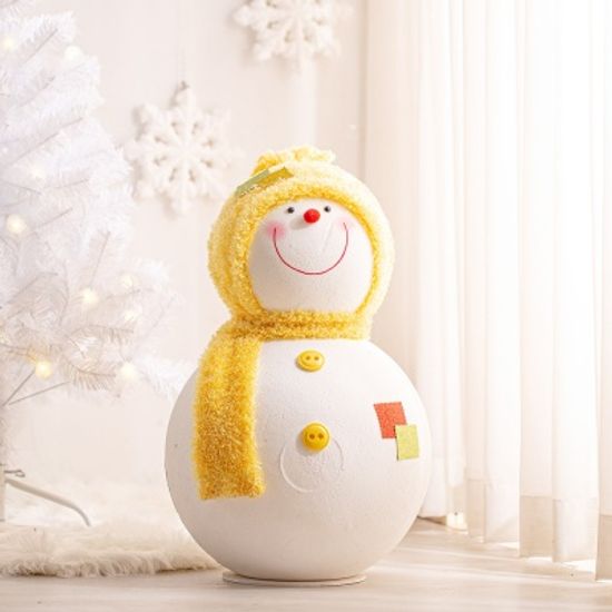 뽀송한 털모자 눈사람 (60cm 노랑)