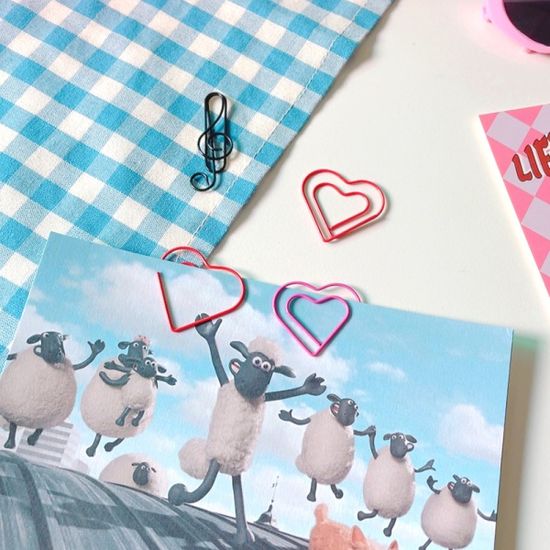 높은음자리 하트 북 클립(5개 1세트)