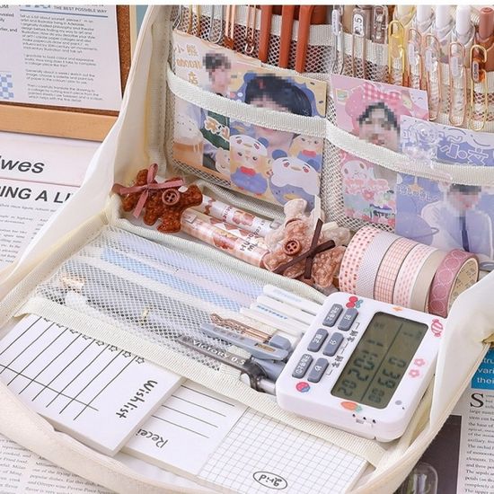 대용량 다꾸 대학생 필통 스티커 다이어리 펜 정리함