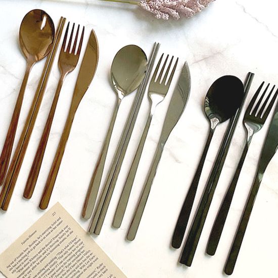 감성 커트러리 스텐 숟가락 젓가락 식기 세트