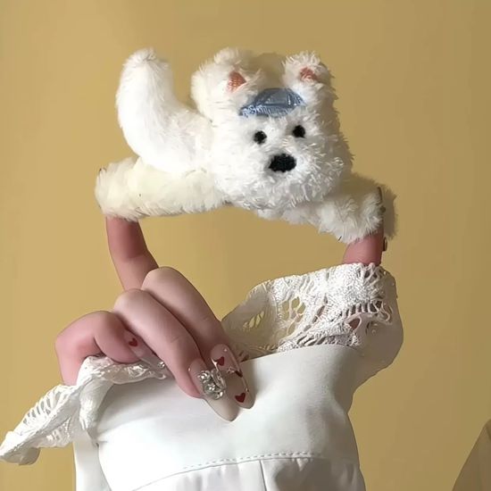 강아지 인형 집게핀 머리집게 헤어클립 헤어집게핀