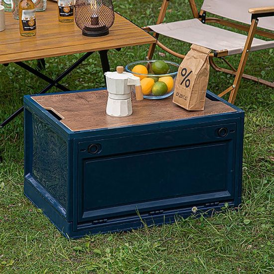 50L 오픈형 접이식 캠핑 폴딩박스 (네이비)