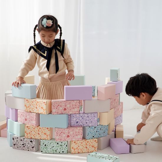 감각적이고 트렌디한 감성 종이벽돌블럭 테라조 42pcs