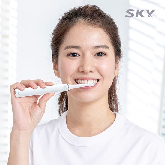[1+1]스카이 5단 음파 진동 전동 칫솔+칫솔모5개입