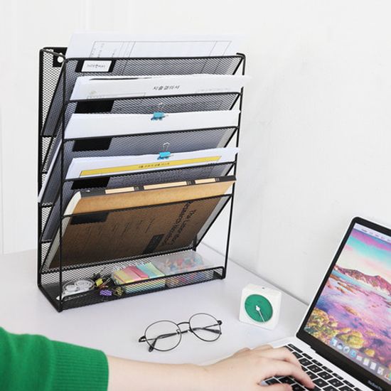 좁은 오피스 데스크 서류보관 파티션걸이 메탈 선반
