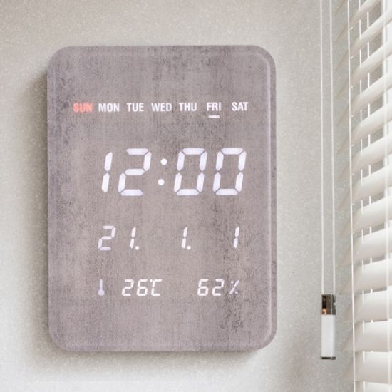 플라이토 루나 우드 데일리 LED 벽시계 ENG JS-108