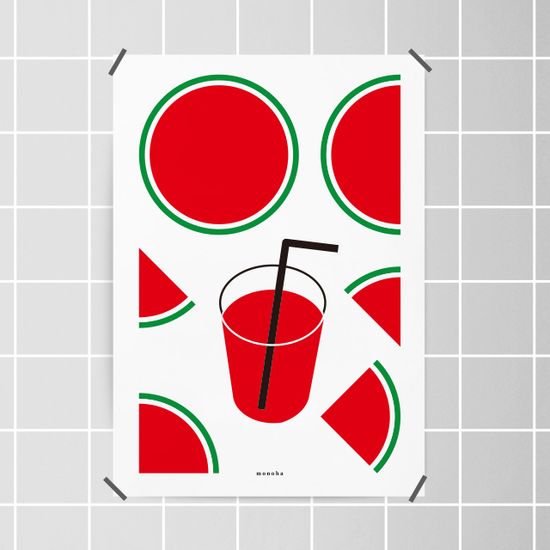 여름맛 수박 주스 M 인테리어 디자인 포스터 카페