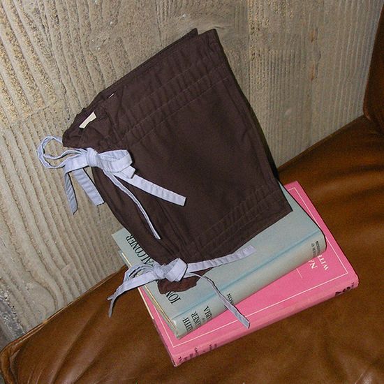 드로우스트링 북커버 - 브라운