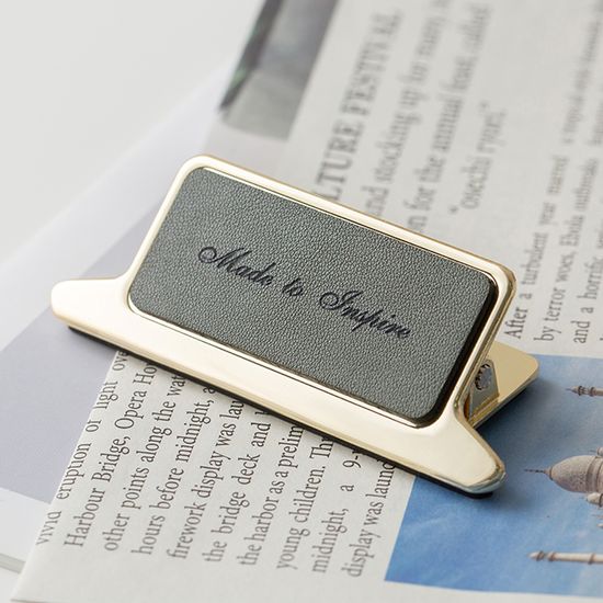 [무료각인]집게형 북클립 천연소가죽 북스토퍼