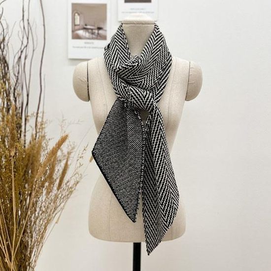 [애슬릿]여성 헤링본 니트 따뜻한 롱 머플러 목도리