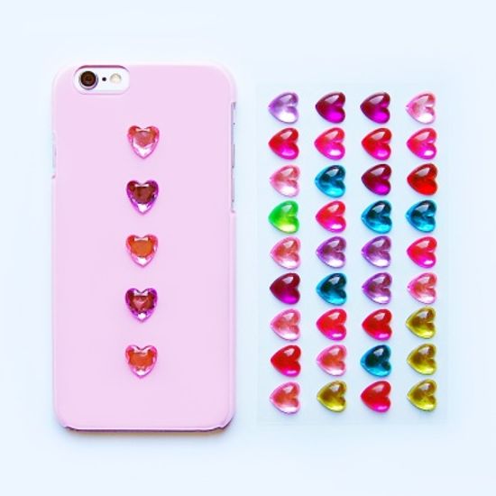 보석 하트 큐빅 스티커(16종)