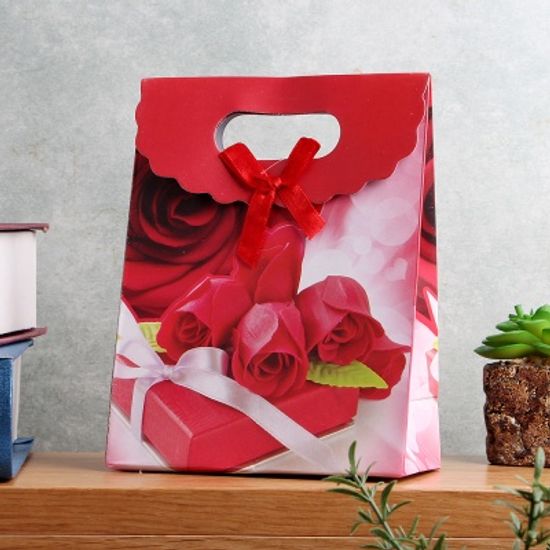 로즈 리본 선물백 / 기념일 선물포장 벨크로 쇼핑백