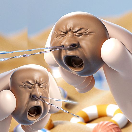 귀여운 미니 재미 콧물 물총 물놀이 인싸  장난감