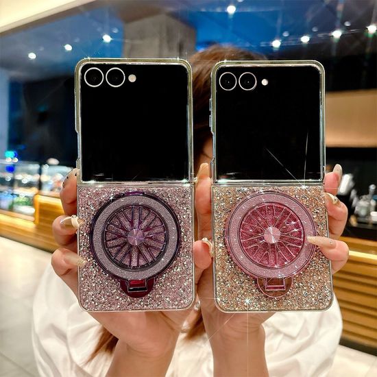 갤럭시Z플립 7 6 5 4 3 큐빅 글리터 링 스탠드 케이스