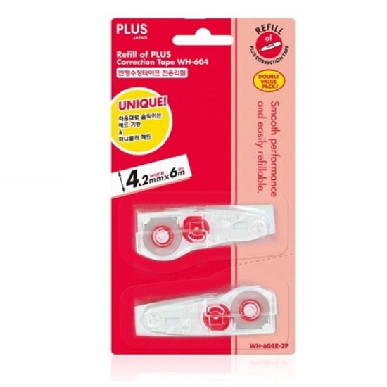 플러스 수정테이프 WH-604 Whiper MR 리필 WH-604R-2p