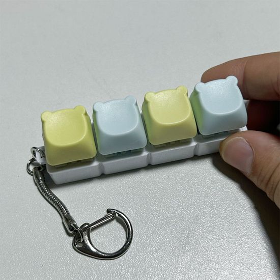 곰돌이 키보드 딸깍이 키캡 피젯토이 키링 4구 장난감