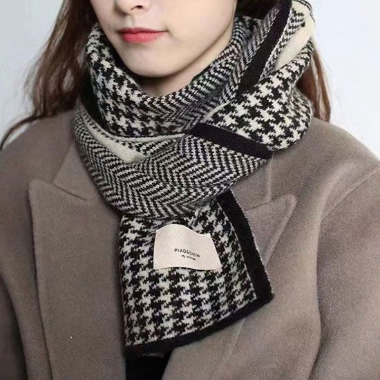 [1+1]하운드체크 캐시미어 롱머플러