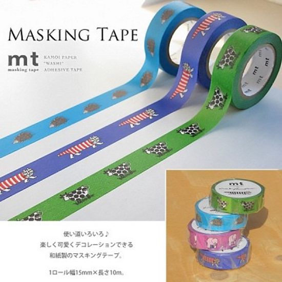 폭15mm-북유럽 감성 일러스트 Lisa Larson 작품-일본 mt 디자인 마스킹테이프 hd203