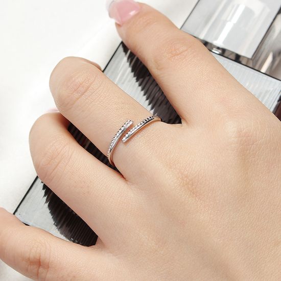 [비쥬홀릭] 실버925 백금도금 로프 꼬임 오픈링 반지(