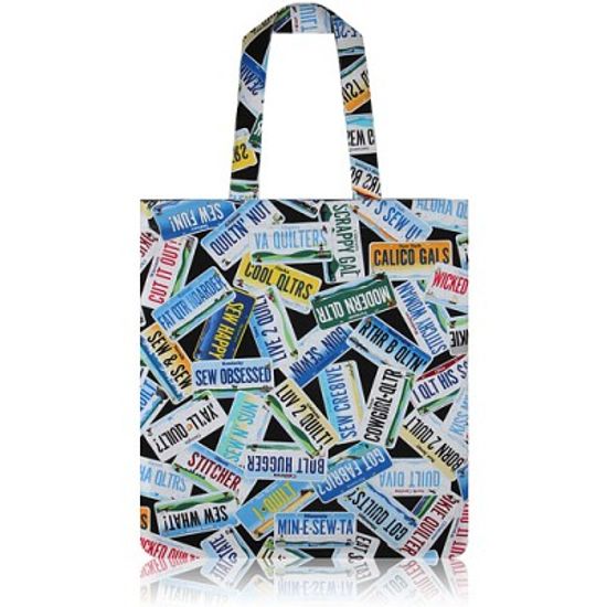 nother License Plates Flat Tote Bag (Black) / 나더 라이센스 플레이트 플랫 토트백