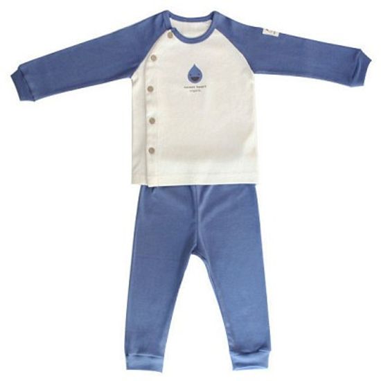 [0개월-18개월용]오가닉 딥블루 상하복