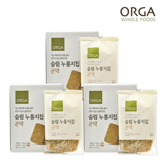 [올가] ORGA 슬림누룽지칩 곤약(33gX10개입) x 3개
