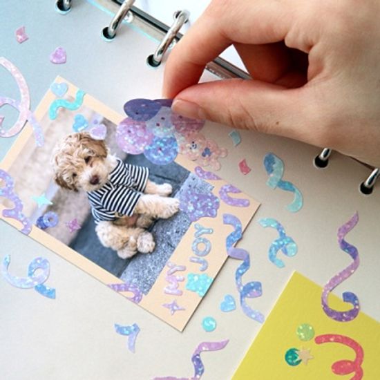 아이코닉 컨페티 홀로그램 씰스티커