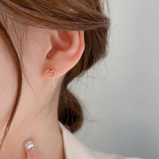 귀여운 미니 골드 하트 핀 귀걸이 심플한 패션 귀고리