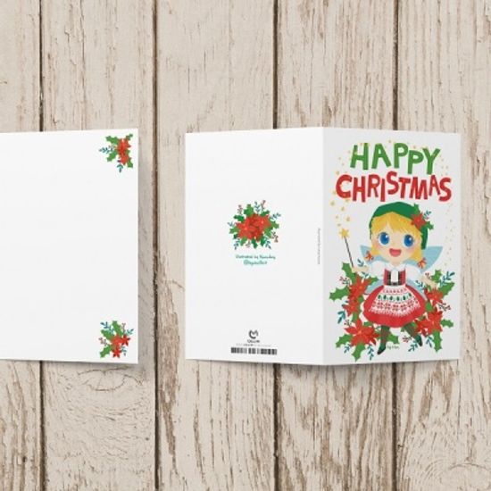 [크리스마스카드] XJA3004 - HAPPY CHRISTMAS 소녀