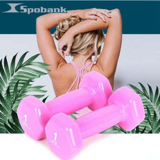 PVC코팅 미용아령1kg 핑크 2개세트(WC49485)