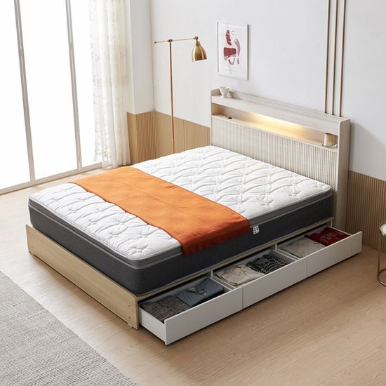 트리플 네이처 LED 평상형 서랍침대Q_투인스 매트리스