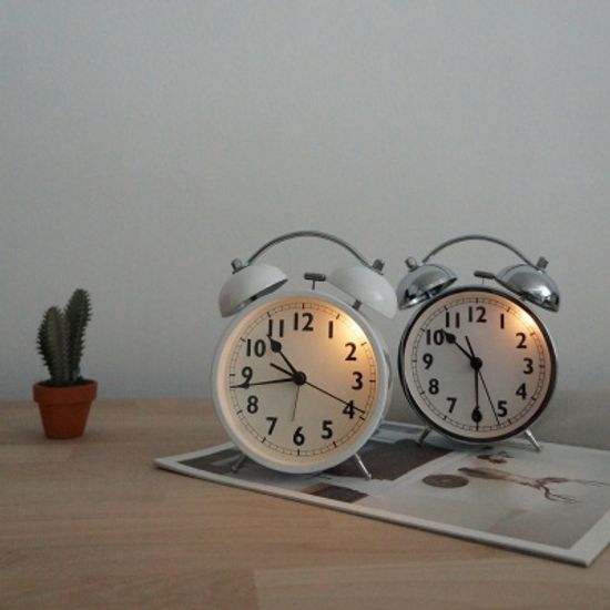 [시우아트] 트윈벨 무소음 탁상 알람시계 (자명종)