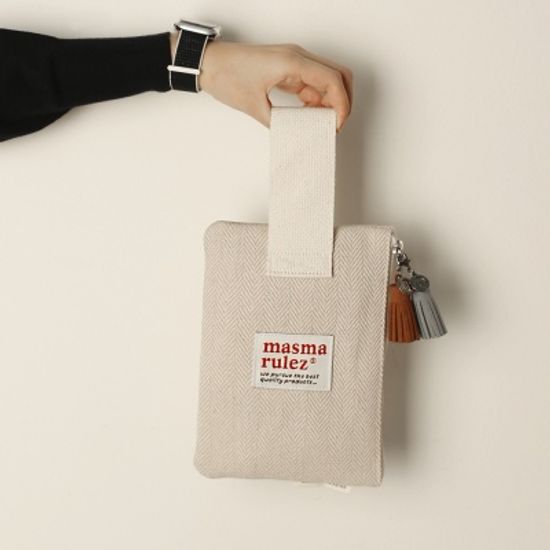 Strap pouch _ 헤링본 Brown