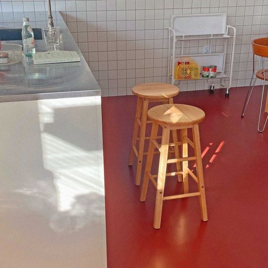 원목 원형 바 스툴