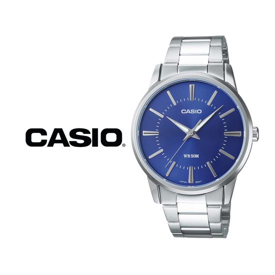 카시오 남성 블루 메탈 쿼츠 손목시계 MTP-1303D-2A